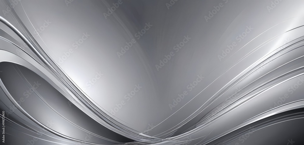 Leinwandbilder a gradient background with a silver-colored, wavy pattern The background transitions from a darker shade at the top to a lighter one at the bottom, creating a sense of depth