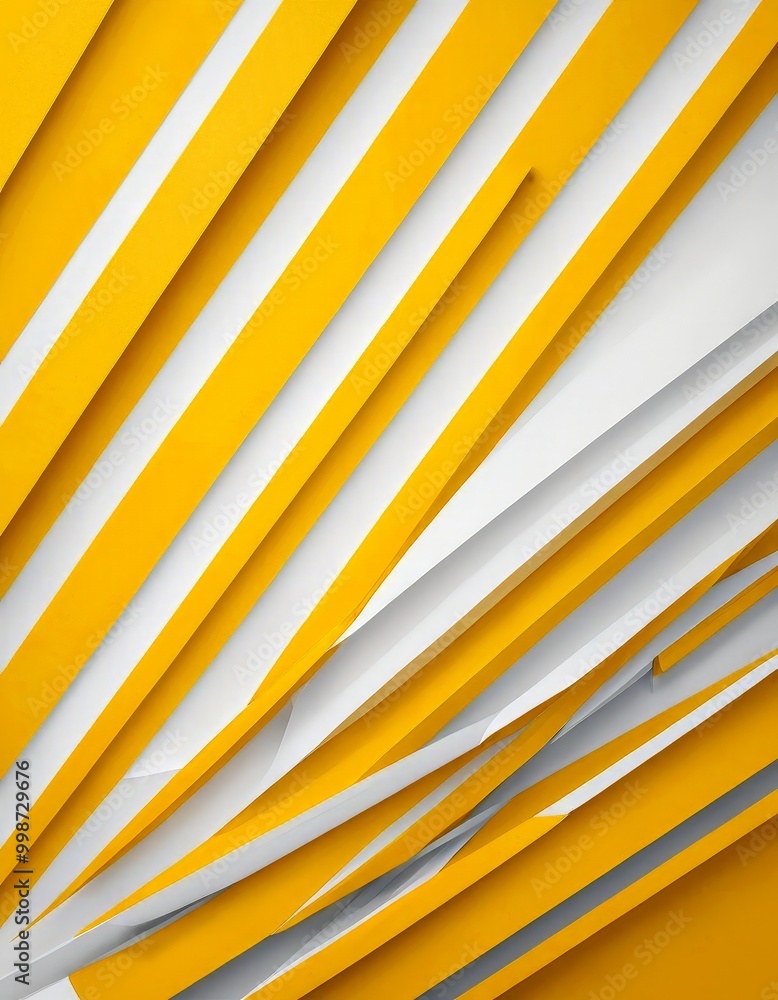 Poster a diagonal pattern of intersecting white and yellow lines, creating a dynamic and visually striking composition.