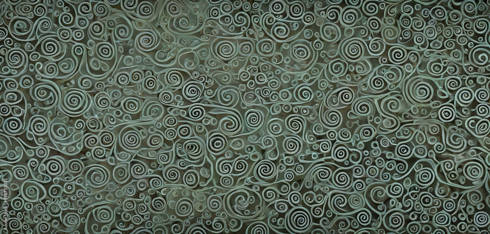 Fototapete a repeating pattern of white and gray swirls and curves, creating a visually captivating and intricate design