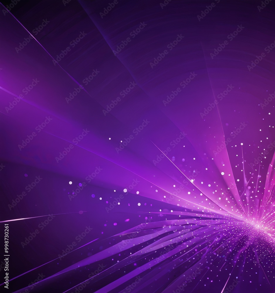 Poster a vibrant purple background with a dynamic, abstract design the central focus is a burst of purple a