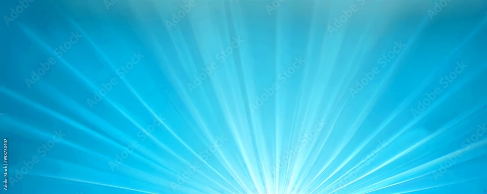 Aufkleber a vibrant blue background with radiating light rays, creating a sense of depth and dimension. The rays emanate from the center, extending outward in a radial pattern, and