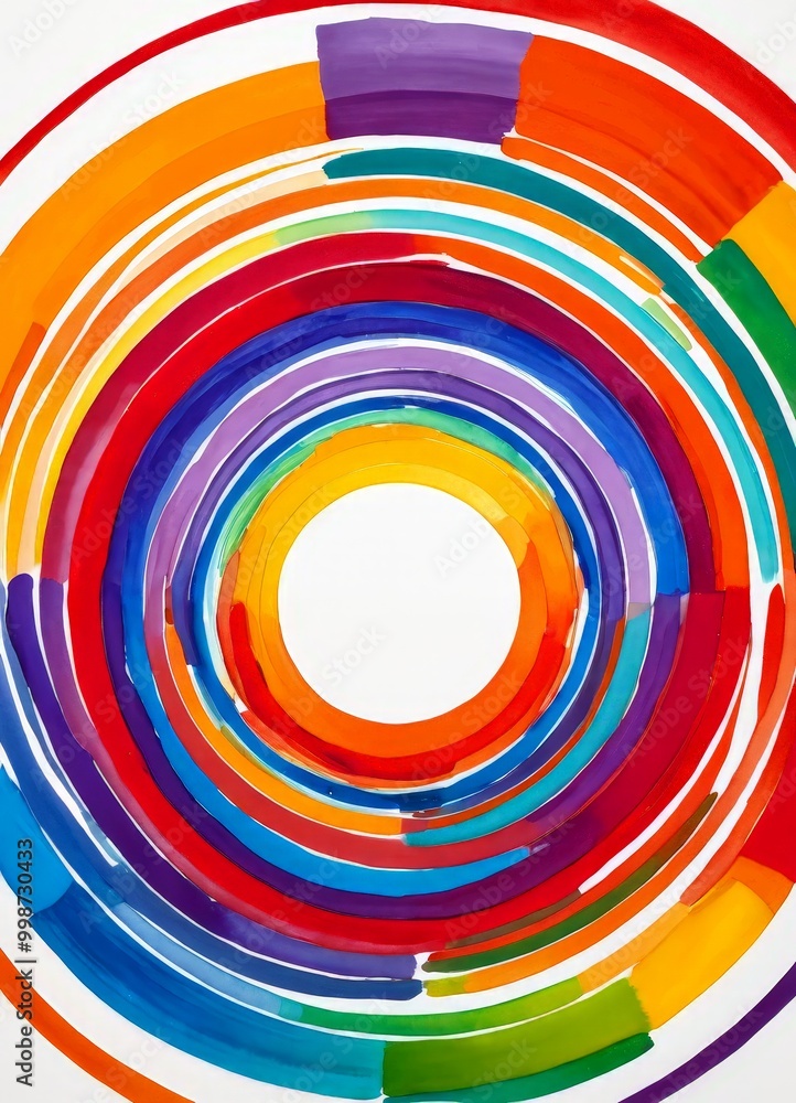Leinwandbilder an abstract painting featuring concentric circles of various colors, creating a vibrant and dynamic visual effect