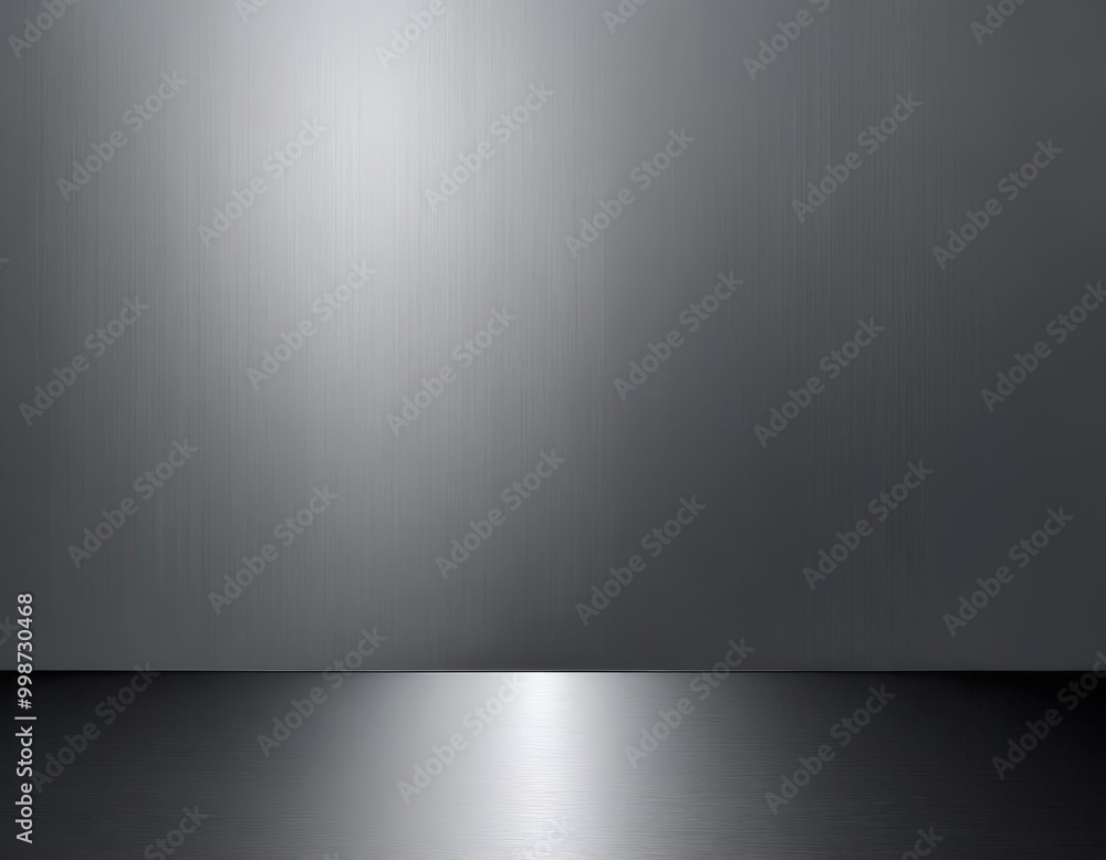 Poster a minimalist, monochromatic scene featuring a dark gray background with a subtle, reflective light source on the right side, creating a sense of depth and dimension.