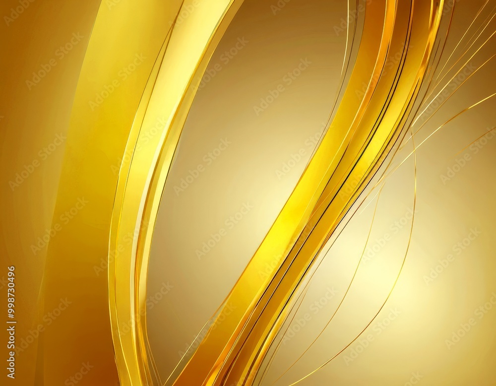 Poster a golden abstract background with curved lines and a gradient of golden hues, creating a sense of movement and depth