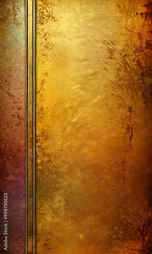 Poster a textured, golden-yellow background with a vertical gold stripe running along the left side