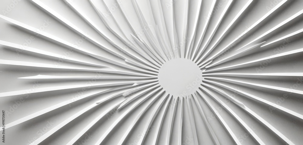 Fototapete a close-up view white, abstract pattern composed of radiating lines and a central circular element