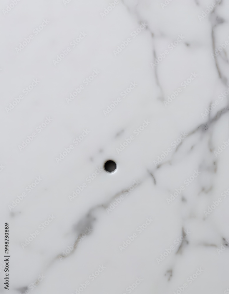 Aufkleber a close-up view marble surface with a small black hole in the center