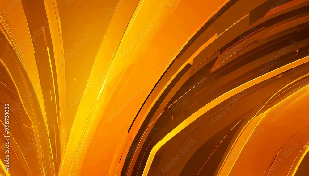 Aufkleber a vibrant abstract composition of overlapping curved lines in shades of orange and yellow, creating 