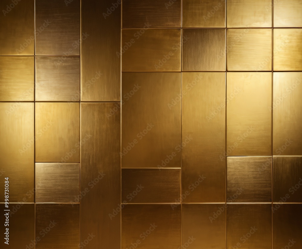 Aufkleber a close-up view textured golden panel composed of square tiles arranged in a grid pattern