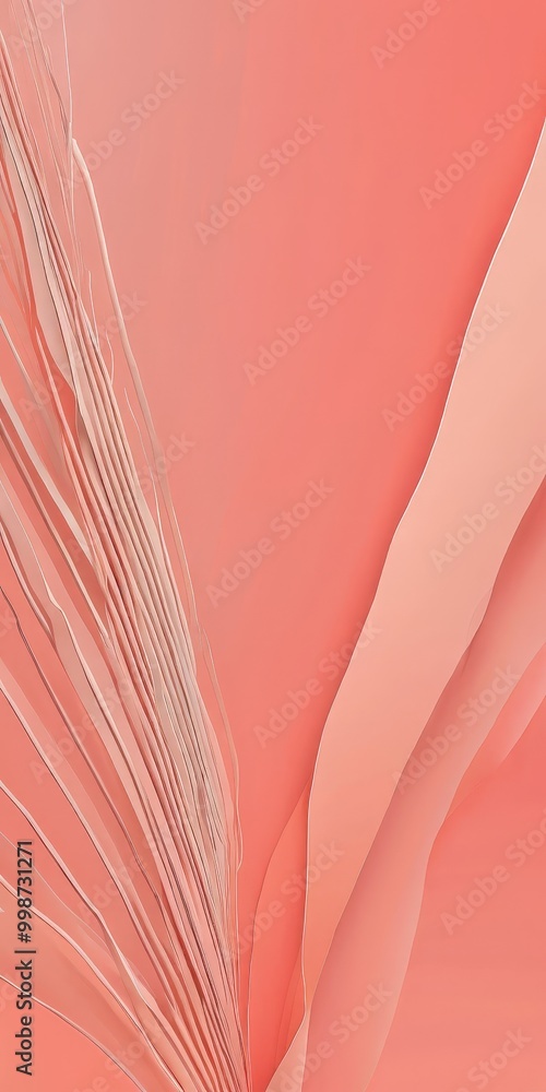 Poster a vibrant abstract composition of overlapping lines and curves in shades of pink and peach, creating a dynamic and visually striking pattern