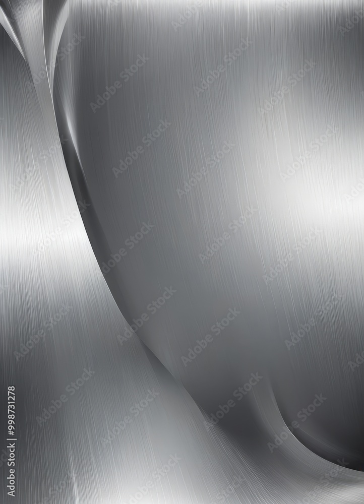 Poster a metallic surface with a gradient of silver and gray tones, creating a visually striking and abstract pattern
