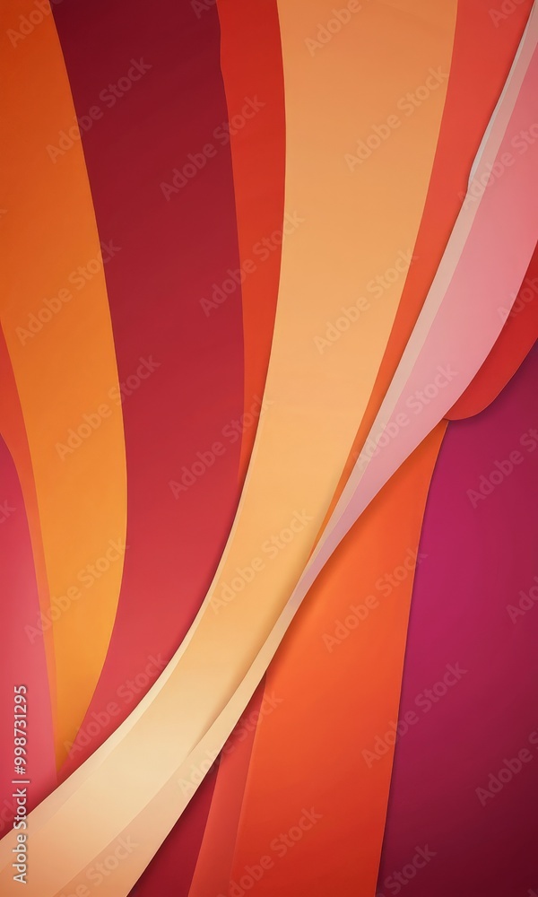 Leinwandbilder a vibrant abstract composition of overlapping curved lines in various shades of red, orange, and pin
