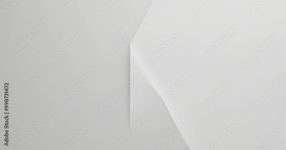 Fototapete a white paper with a subtle, curved line running through it, creating a sense of depth and dimension