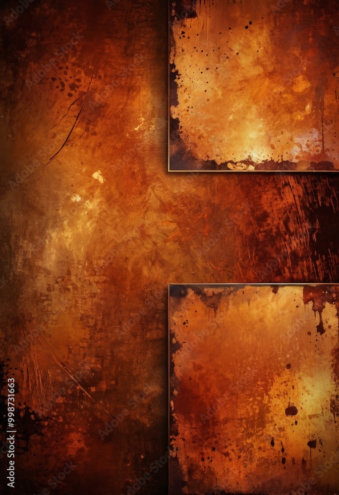 Leinwandbilder The contains three distinct sections, each with a unique texture and color scheme The top section features a rough, textured surface with a warm, orange-brown hue