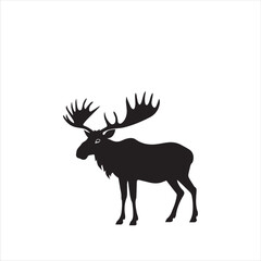 deer silhouette vector illustration, 