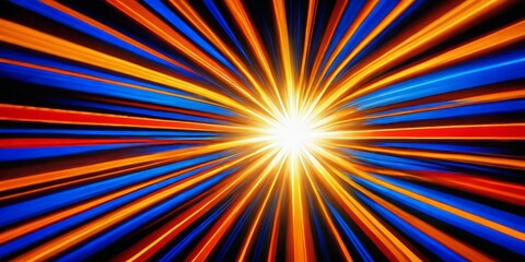 Fototapeta premium a vibrant burst of light, radiating outwards from a central point, with the colors of the light spectrum - red, orange, yellow, green, blue, and purple - creating a dynamic