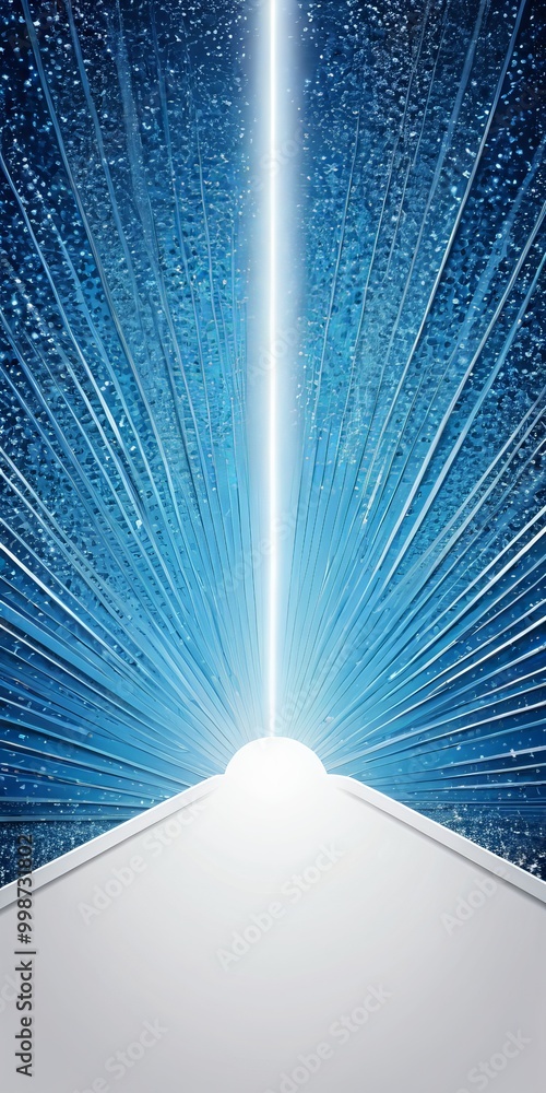 Aufkleber a radiant blue background with radiating lines and a bright white light at the center, creating a se