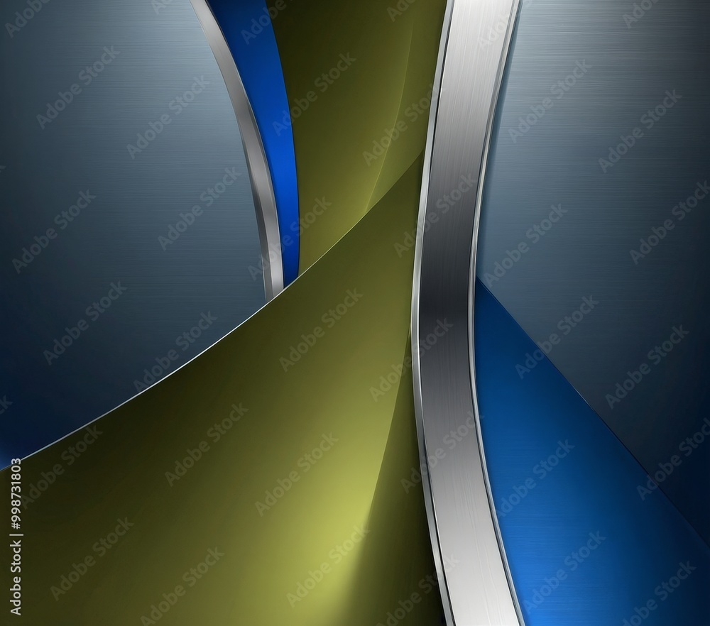 Aufkleber a vibrant abstract composition with overlapping curved lines in shades of blue and green, creating a dynamic and visually striking effect