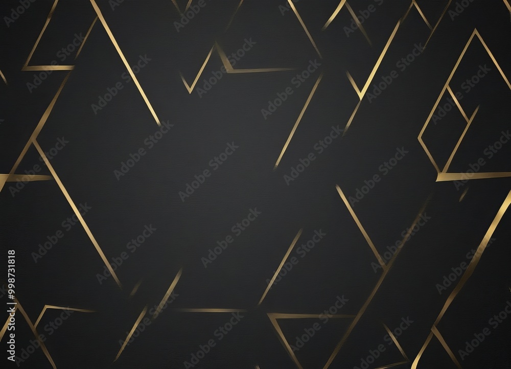 Leinwandbilder a dark background with a repeating pattern of intersecting gold lines, creating a sense of depth and