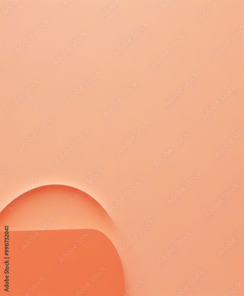 Aufkleber Abstract orange and pink background with a curved shape on the left side