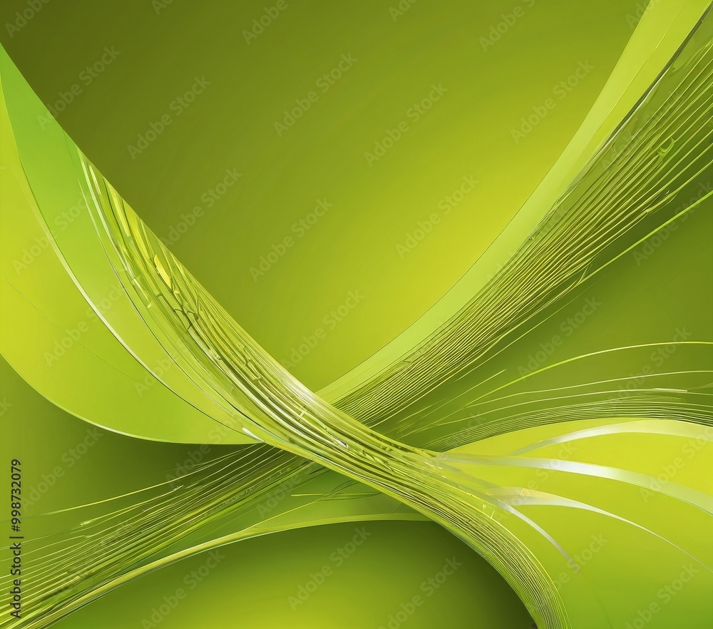 Poster a vibrant abstract composition of intersecting green lines and curves, creating a dynamic and visual