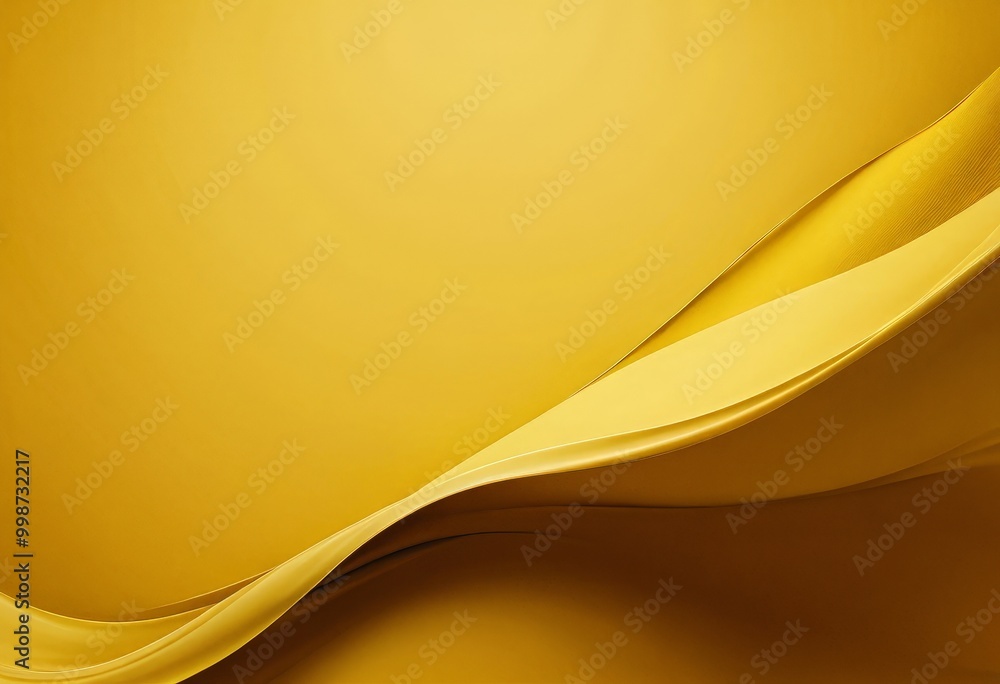 Poster a golden wave-like pattern with a smooth gradient, creating a visually appealing and dynamic composi