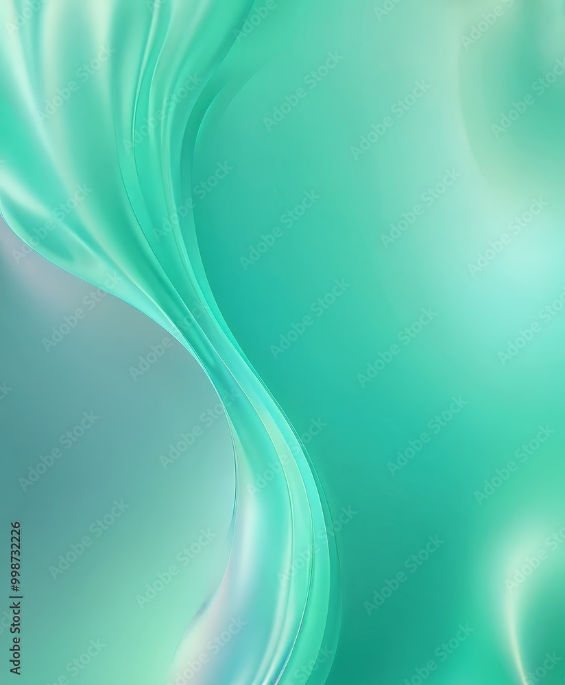Poster a vibrant abstract background with a gradient of turquoise and white colors, creating a sense of movement and fluidity
