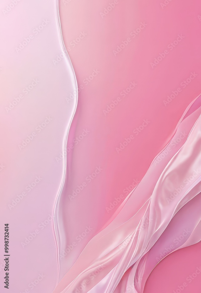 Poster a pink and white abstract background with a flowing, wavy texture