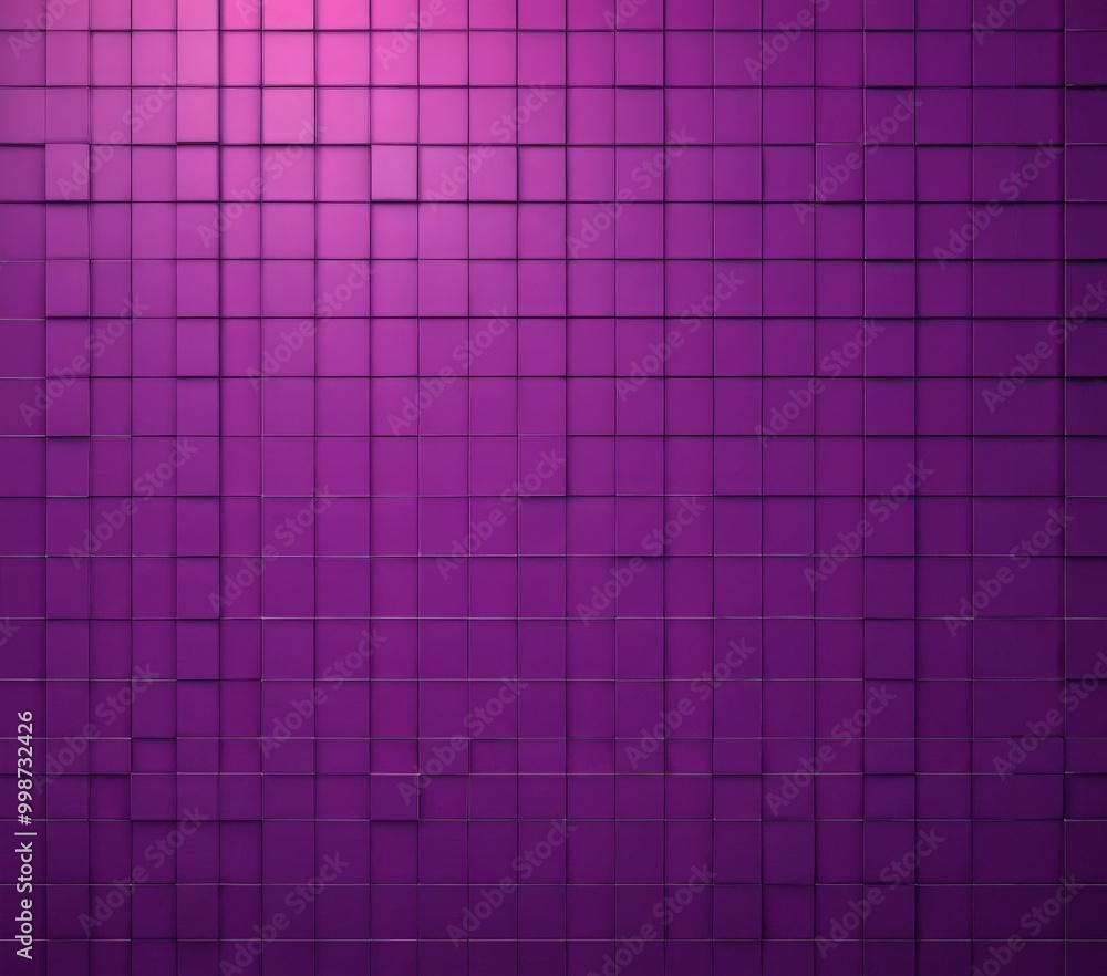 Fototapete A grid of square tiles in a vibrant purple color, with a subtle gradient effect, creating a visually striking and abstract background