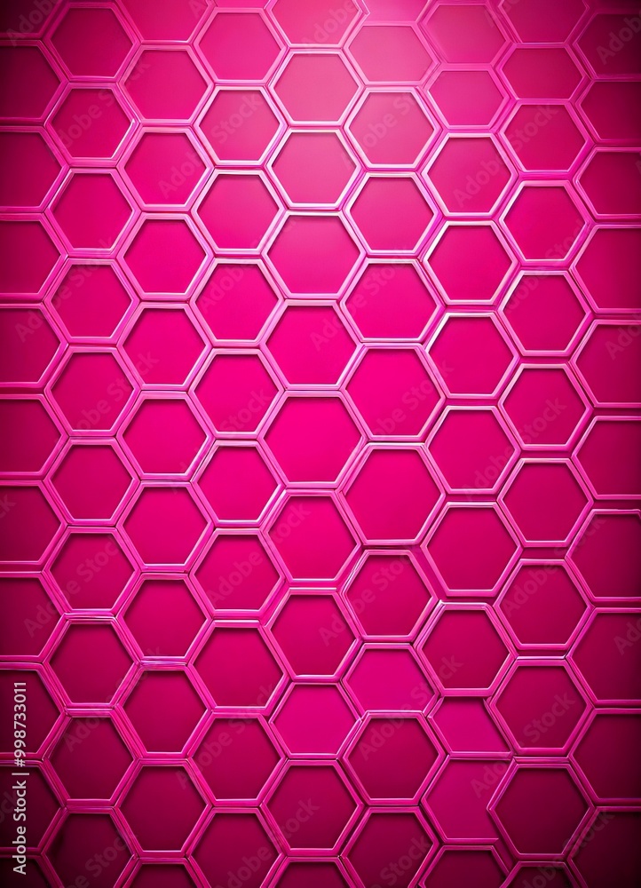Poster a repeating pattern of pink hexagonal shapes, creating a visually striking and geometric design
