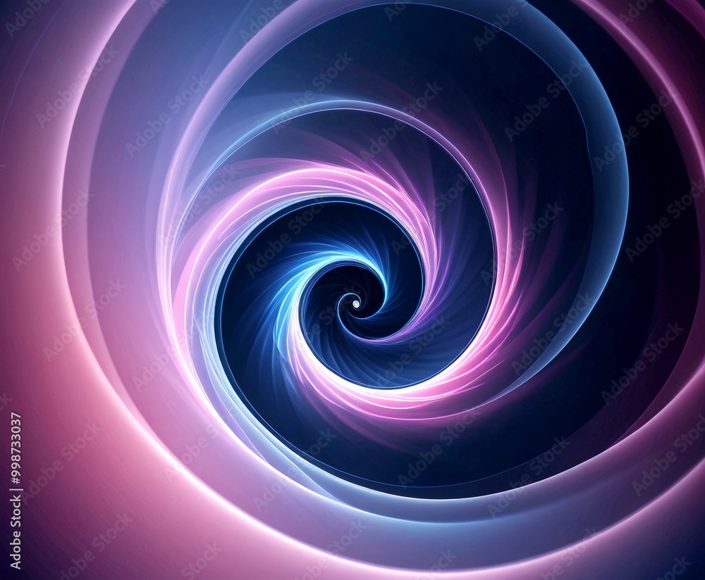 Leinwandbilder a spiral pattern with a central black and blue swirl surrounded by pink and purple swirls, creating a visually striking and abstract design