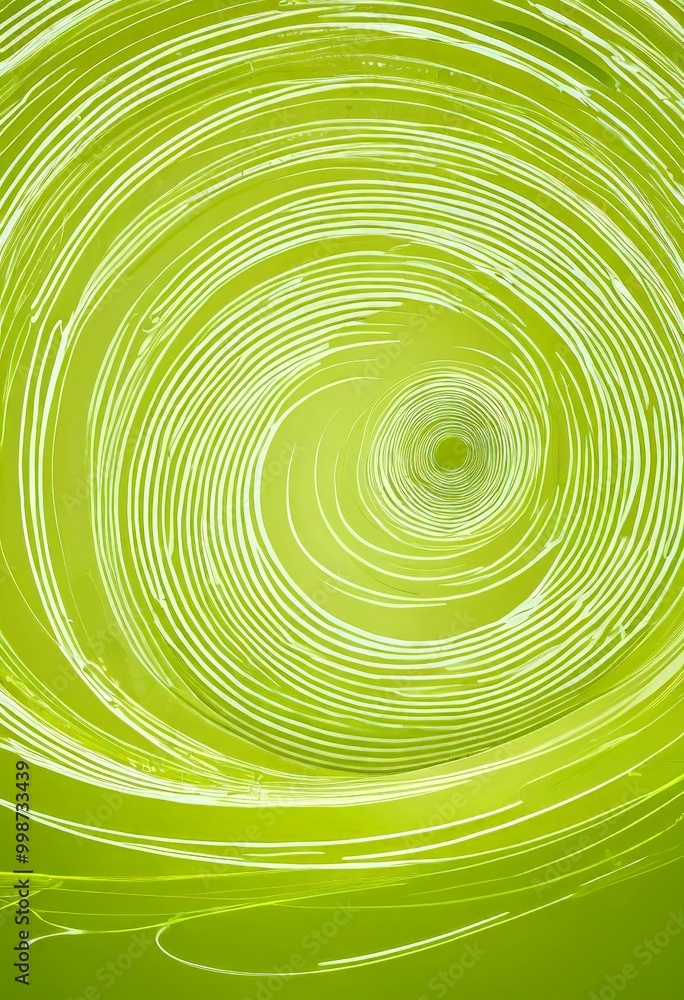 Aufkleber a spiral pattern with concentric circles of varying sizes, creating a mesmerizing visual effect The background is a solid green color, providing a stark contrast to the