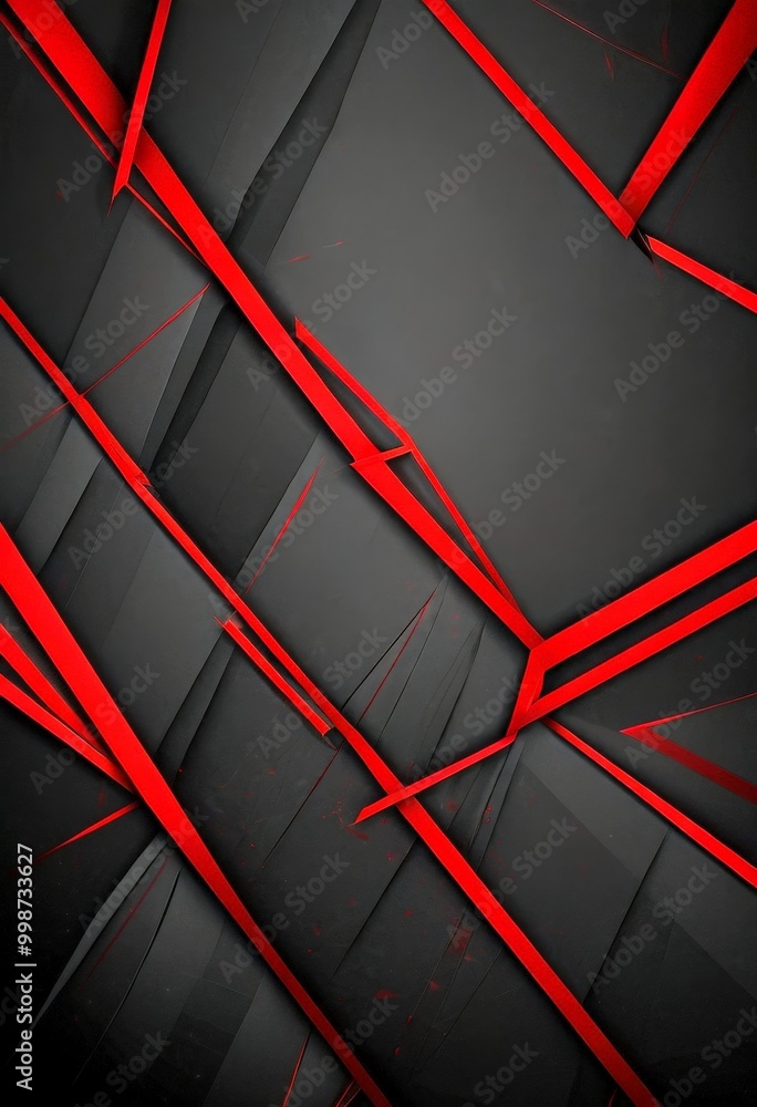 Aufkleber a striking abstract composition of intersecting red and black lines, creating a dynamic and visually captivating pattern