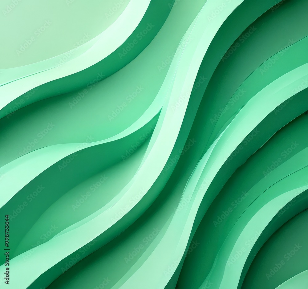 Poster a repeating pattern of curved lines in a light green color, creating a sense of movement and fluidity