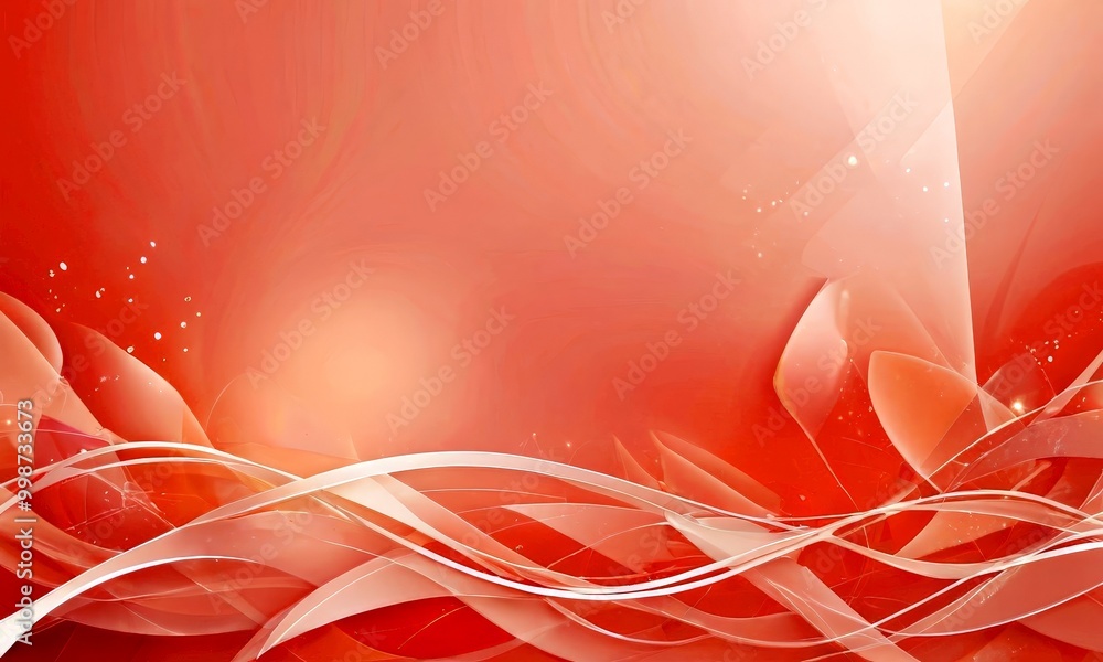 Aufkleber a vibrant abstract background with a gradient of red and pink hues, accented by white lines and shapes that create a dynamic and fluid composition