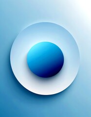 a minimalist design with a blue circle and a white circle, set against a gradient blue background.
