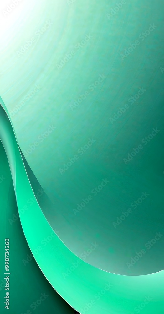 Aufkleber a gradient background with a soothing green hue, transitioning from a lighter shade at the top to a darker one at the bottom The gradient is accentuated by a curved line