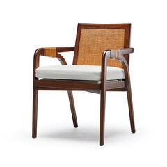 design wooden chair with back in retro style isolated on white