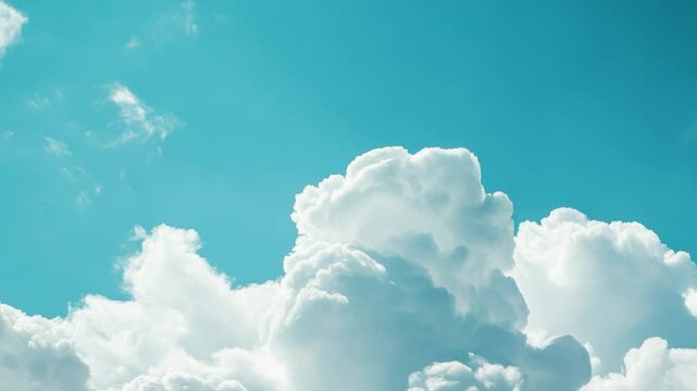 Blue sky white cloud closeup nature background side view high quality landscape 4K full ultra HD video download