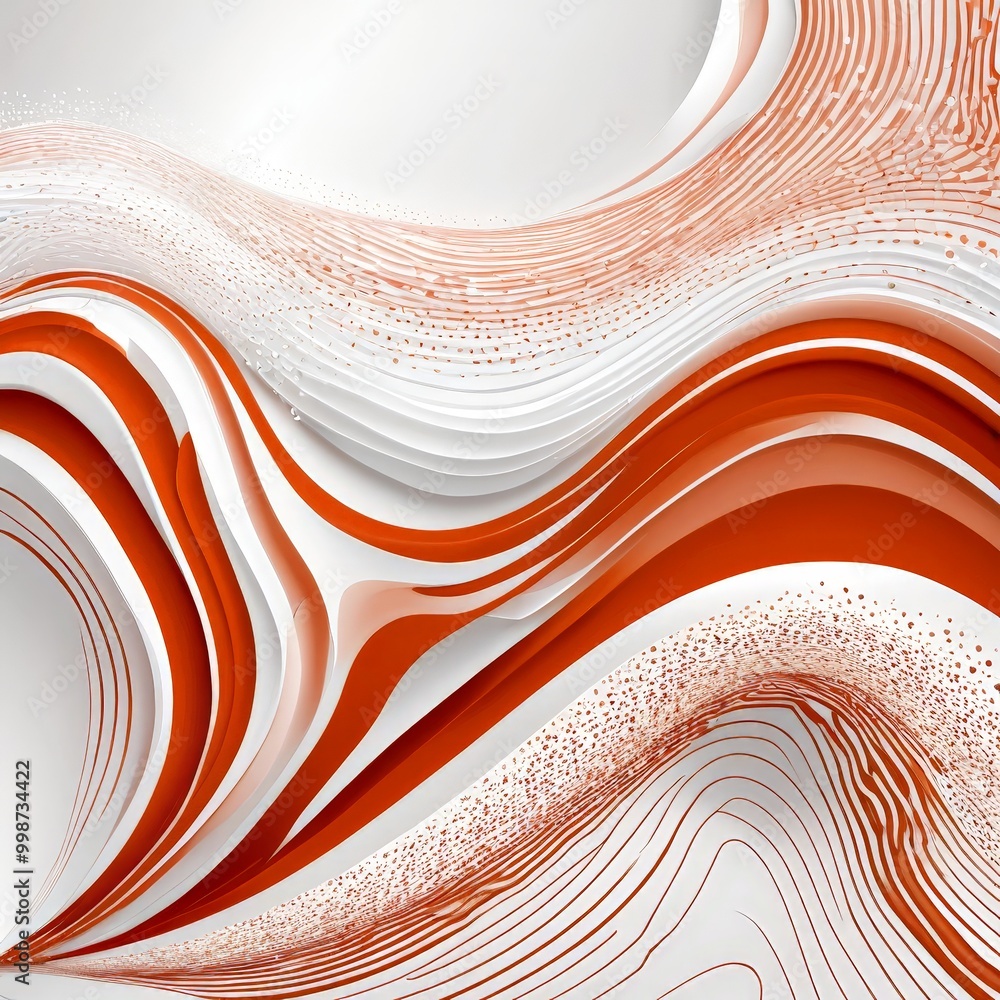 Aufkleber a striking abstract composition of white and orange lines and curves, creating a sense of movement a