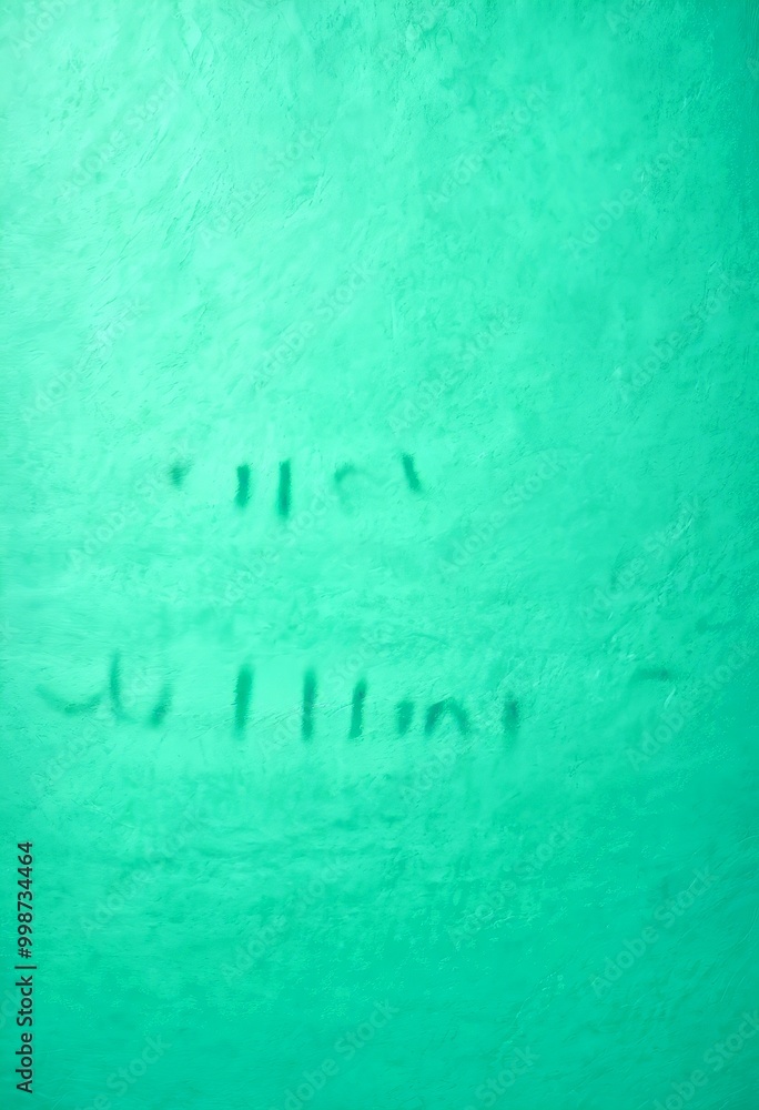 Poster a textured green wall with the word 