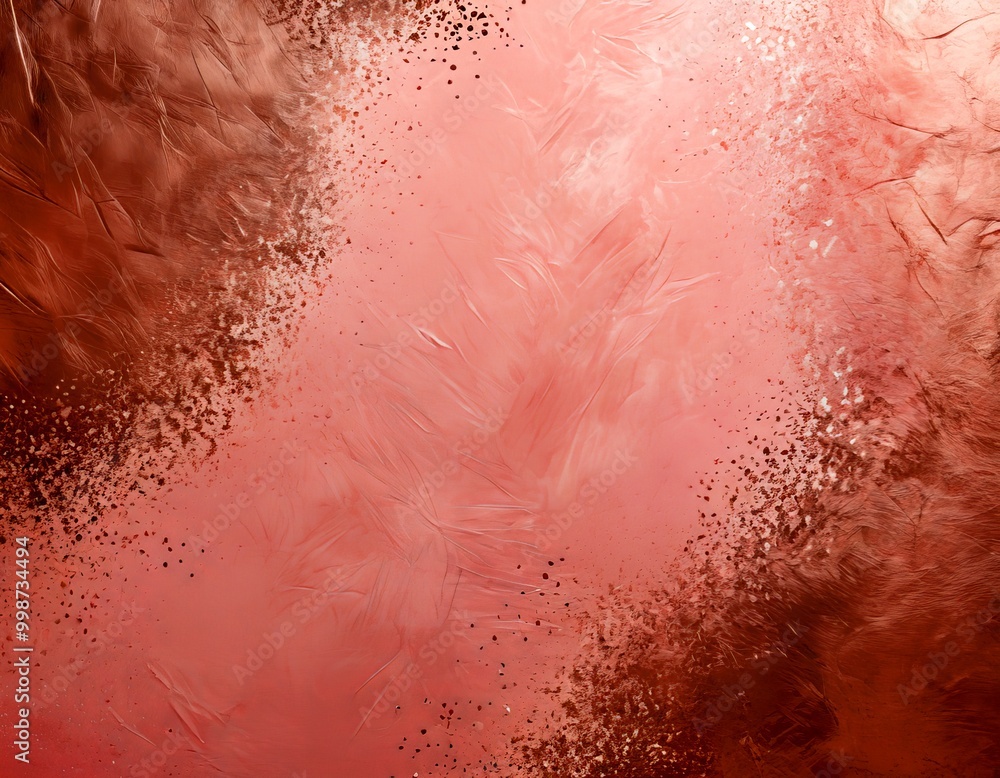 Aufkleber a textured pink background with a metallic sheen, speckled with small black dots, creating a visually striking and abstract composition