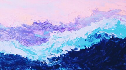 Obraz premium Mint lilac abstract waves: captivating fluid art for creative spaces