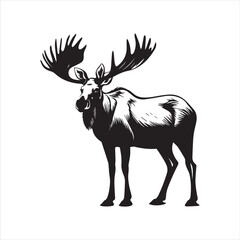 deer silhouette vector illustration, 