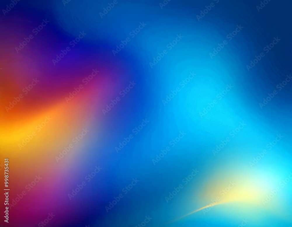 Poster a gradient background transitioning from blue at the top to orange at the bottom, with a subtle yellowish tint in the middle