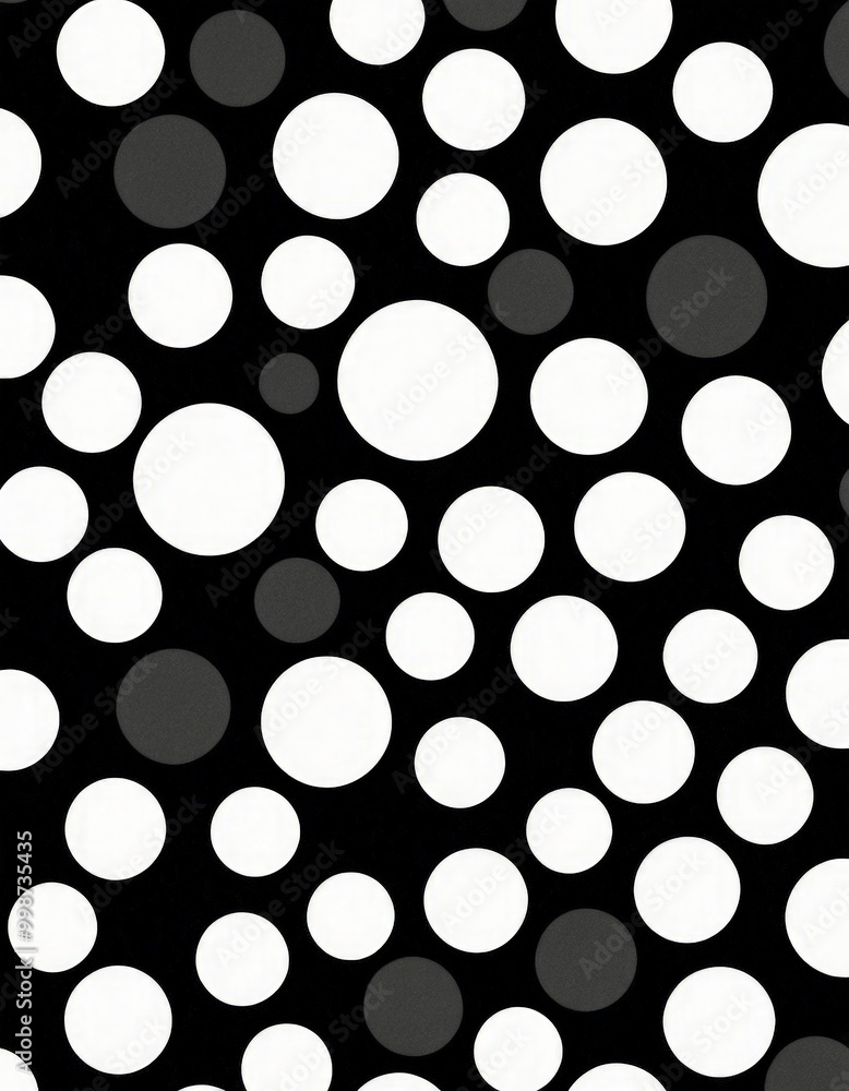 Aufkleber A black and white featuring a pattern of white circles scattered across a dark background