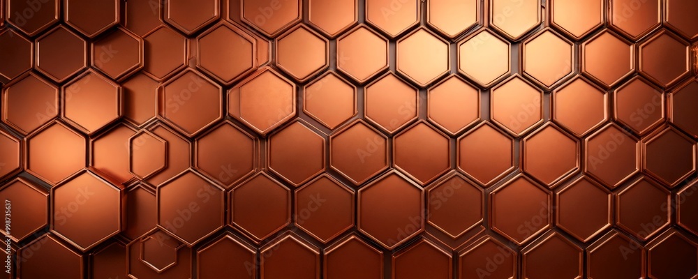 Aufkleber a repeating pattern of hexagonal shapes in varying shades of brown, arranged in a grid-like fashion.