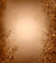 a textured, brownish-gray background with a floral pattern on the right side, creating a decorative and elegant design