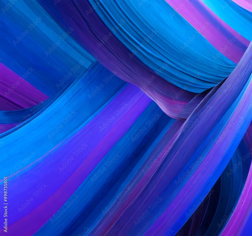 Aufkleber a vibrant abstract pattern composed of curved lines in shades of blue and purple, creating a dynamic and visually striking composition