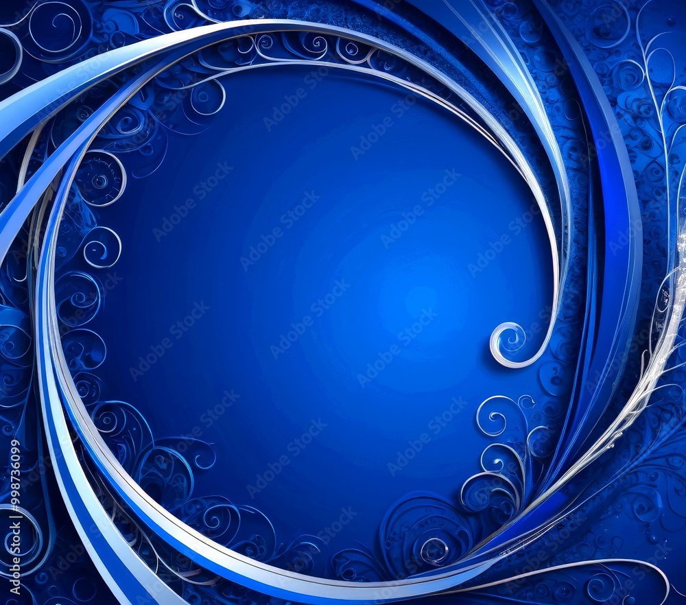 Aufkleber a blue background with a white, swirling pattern that resembles a wave or a swirling design The pattern is composed of curved lines and swirls, creating a sense of movement